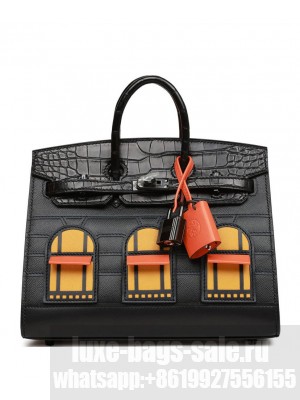 Hermes Sac Faubourg Birkin 20 So Matte Alligator Hardware Black