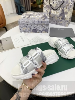 Dior D-Wander Flat Strap Sandals Grey 2021 Collection