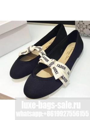 Miss Dior J'Adior And Bow Ribbon Ballet Pumps Technical Canvas Black 2019