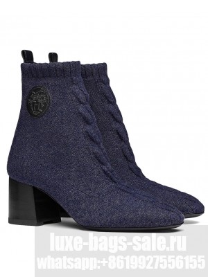 Hermes Women's Volver 60 Ankle Boot Dark Blue