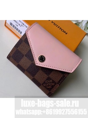 Louis Vuitton Damier Ebene Canvas Zoé Wallet N60167 Rose Ballerine 2019