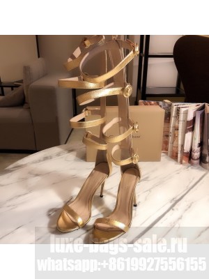 Gianvito Rossi classic gladiator Heel 10.5 CM Leather straps gold buckles Boot Spring/Summer 2021 Collection Gold