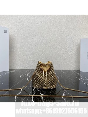 Prada Satin nano-bag with crystals 1NR016 Platinum