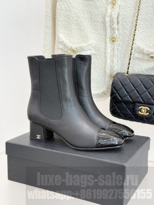 Chanel Lambskin Ankle Boot black