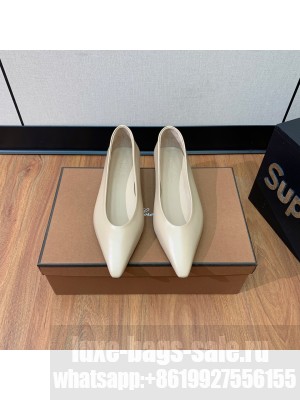 Loro Piana Rebecca Ballerinas Calfskin Beige