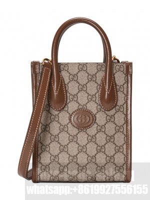 Gucci Mini tote bag with Interlocking G 671623 Coffee