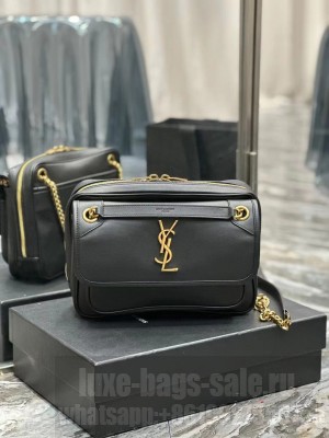 SAINT LAUREN NIKI BABY CHAIN BAG IN SMOOTH LEATHER Y871250 black