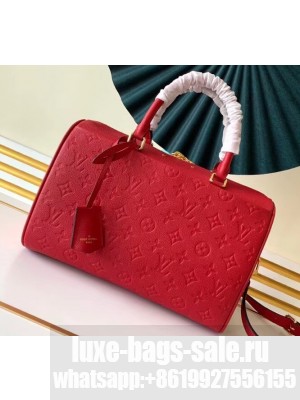 Louis Vuitton Monogram Empreinte Leather Speedy Bandouliere 30 Bag Red