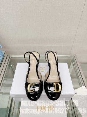 Dior C'est Dior Slingback Pumps 8cm in Patent Calfskin 2023 Black