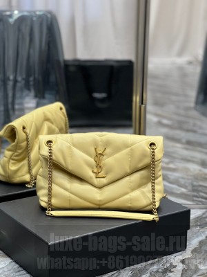 Yves Saint Laurent PUFFER SMALL CHAIN BAG IN QUILTED LAMBSKIN 5774761 yellow