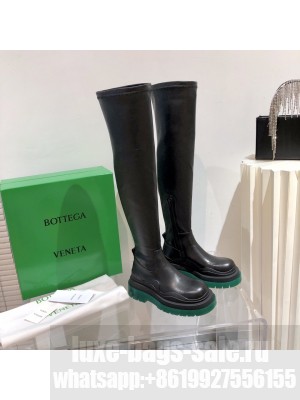 Bottega Veneta Calfskin elastic Long Boots Black/transparent 2021 Collection