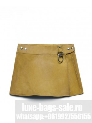 Prada Women's Suede Mini Skirt Coffee