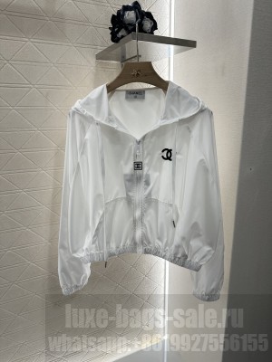 Chanel Women's Hooded Sun Protection Jacket & Short white Set