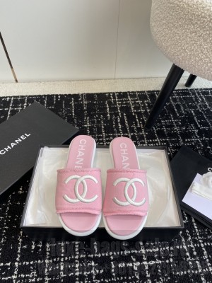 Chanel CC Logo Fabric Slide Mule 2024 03