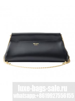 Prada Enchaine Medium Leather Handbag 1BC262 Black