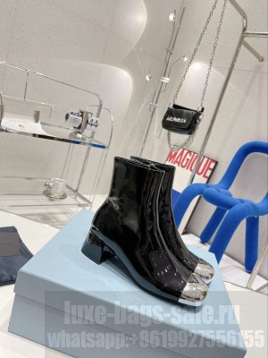 Prada Patent leather 5cm Metal Toecap Boots