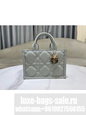Mini Dior Book Tote Macrocannage Calfskin S5573OW gray