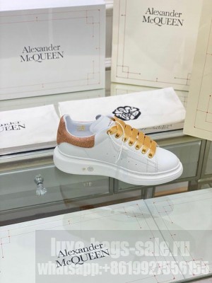 Alexander McQueen Oversized Platform Lace Up Creeper Sneakers Spring/Summer 2020 Collection, Glitter Gold