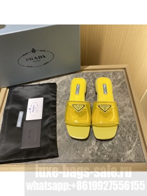 Prada Plexiglas Sandals Slides Flats 2022 Collection,Yellow
