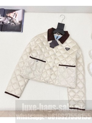 Prada Women's Short Down Jacket Cream