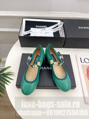 Chanel Mary Janes Lambskin 5.5cm Pump Green