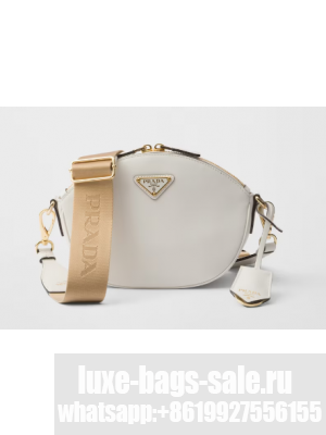 Prada Leather mini shoulder bag 1BH212 white