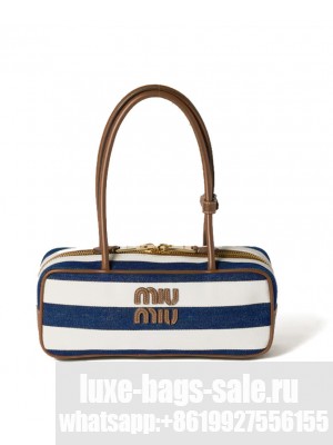 Miu Miu Beau Canvas And Leather Bag Blue