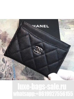 Chanel Caviar Leather Classic Card Holder A31510 Black