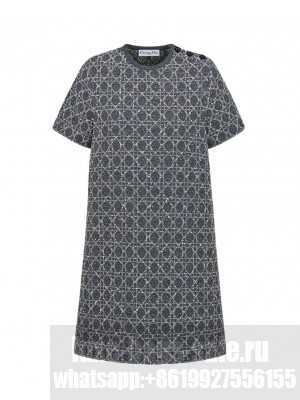 Christian Dior Women's Short Macrocannage Dress Gray