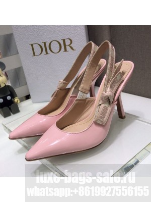 Dior J'Adior Slingback Pumps 9.5cm in Pink Patent Calfskin Spring/Summer 2021 Collection