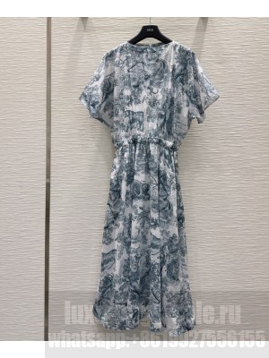 Christian Dior Women's Dioriviera Midi Flared Dress Blue