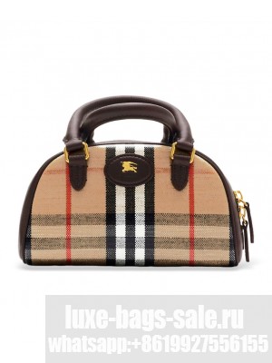 Burberry Highlands Burberry Check Mini Tote Bag Dark Coffee