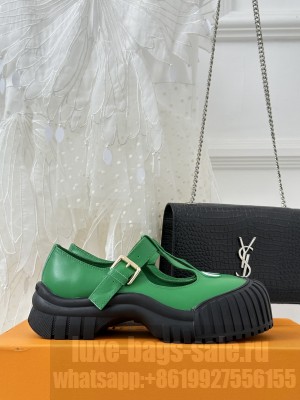 Louis Vuitton Ruby Flat Derby Mary Jane Shoes in Glazed Leather 2023 013