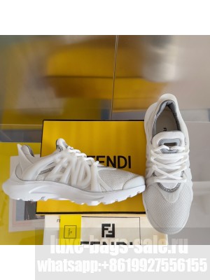 Fendi Tag Man's Sneakers White