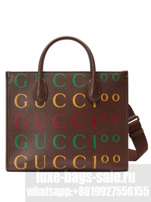 Gucci 100 Small Tote Bag 680956 Dark Coffee