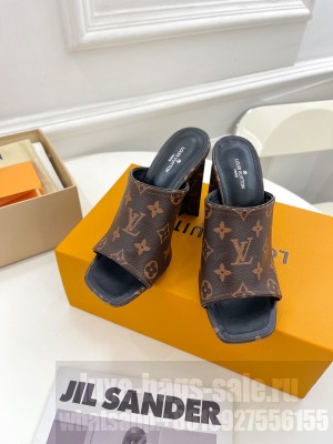 Louis Vuitton Silhouette Slide Sandals 10cm in Leather Mule 2023 Brown