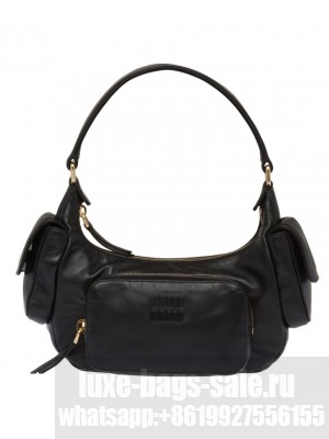 Miumiu Nappa Leather Pocket Bag 5BC146 Black