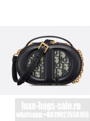 CD SIGNATURE OVAL CAMERA BAG Blue Dior Oblique Jacquard S2201UTZQ