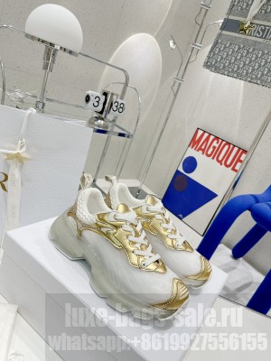 DIOR VIBE SNEAKER Gold Technical Fabric, Mesh and Rubber