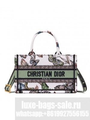 Christian Dior Mini Dior Book Tote With Strap Green