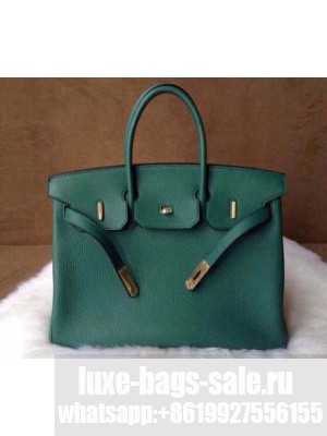 HERMES BIRKIN BAG 35 LUXE Togo green GOLD