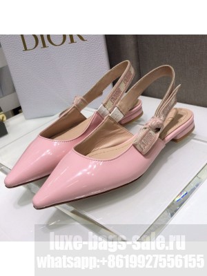 Dior J'Adior Slingback Ballerinas Flats in Pink Patent Calfskin Spring/Summer 2021 Collection