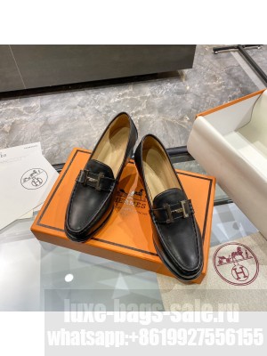 Hermes High heel loafer signature "H" Black 2021 Collection
