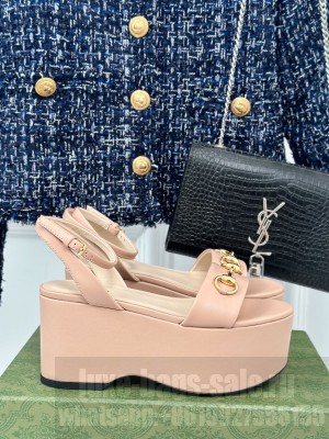 Gucci Horsebit 7.5cm Platform Sandals Light Pink 2024
