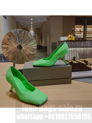 BALENCIAGA HEEL 8.5CM VOID D'ORSAY PUMPS SATIN GREEN 2022