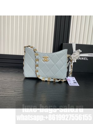 Chanel HOBO HANDBAG AS5177 light blue