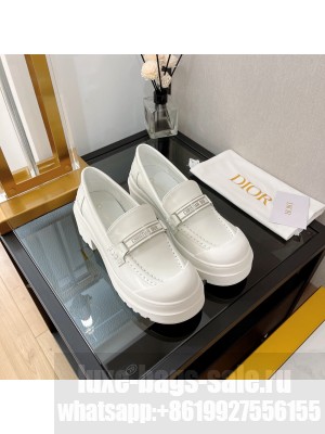 DIOR CODE LOAFER White Brushed Calfskin