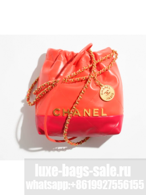 CHANEL 22 MINI HANDBAG AS3980 Dark Orange & Red