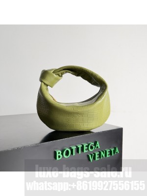 Bottega Veneta Mini Jodie Mini alligator leather top handle bag 717709 Khaki