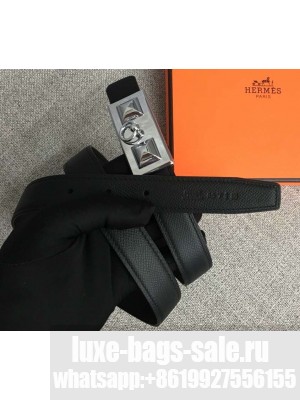 Hermes Width 2.5cm Collier De Chien Buckle Belt Black/Silver